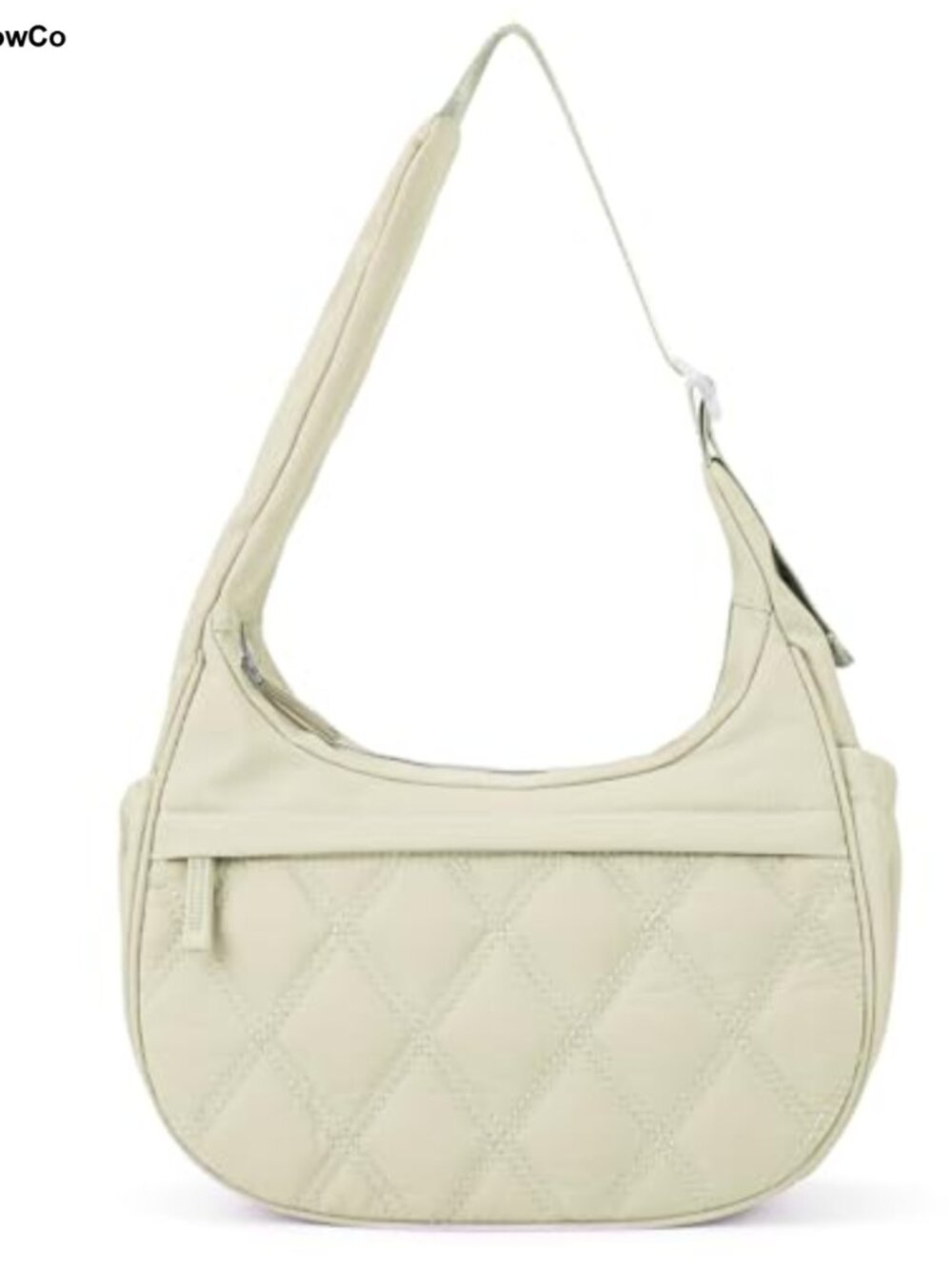 Nylon Puffer Crescent Shoulder Bag Women Quilted Crossbody Hobo Handbag